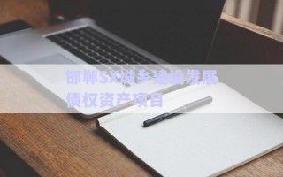 邯鄲SX城鄉(xiāng)建設發(fā)展債權資產項目